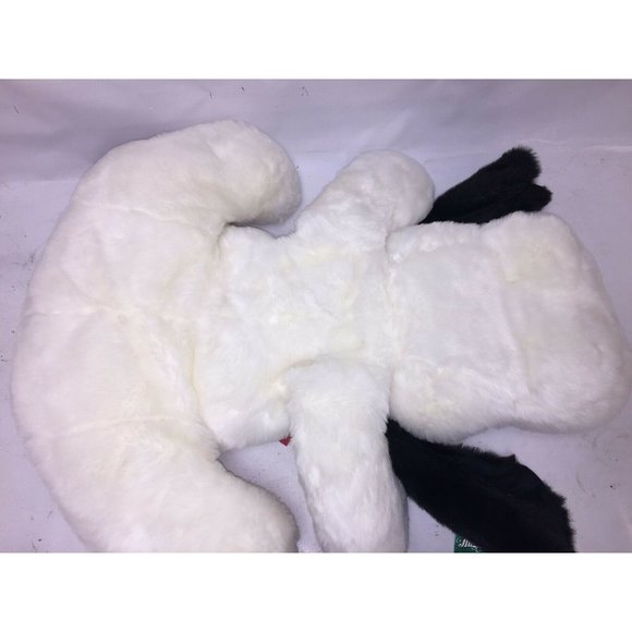 Lovable Huggable Lying DOG PLUSH 28" very soft black/white Pup - Picture 11 of 11